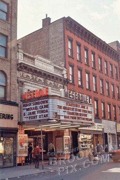 The Meserole Theater, back when it used to give out free dinner plates on Mondays and Tuesdays.